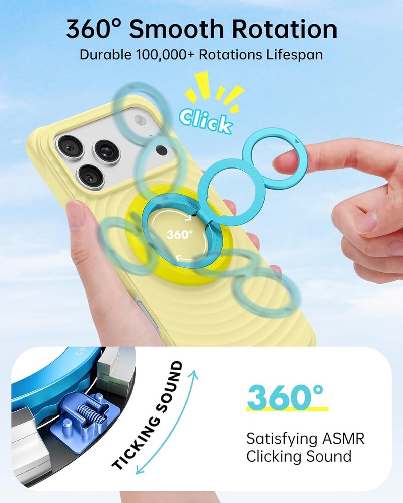 Syncwire Magnetic Phone Ring Holder for MagSafe, 360° Rotation Dual Sided Magnet Grip Cell Phone Ring Stand Finger Kickstand Compatible with iPhone 17 16 15 14 13 12 Pro Max fits MagSafe - Image 3